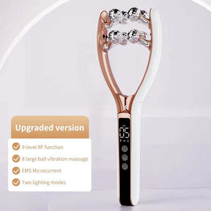 RF EMS Micro Current LED Color Lighte Roller Face Slimming Artifact V Face Beauty Firming Lifting Face Facial Massage Instrument